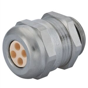 Strain Relief, Multi-Hole, Dome Top, Nickel Plated Brass, 3/8″NPT, Holes: 4 X .09″ (2.3 Mm), 1.697.3808.70