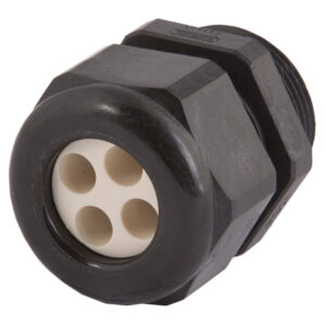 1.599.2504.51 Strain Relief, Multi-Hole, For Hazardous Locations, Dome Top, Black Nylon M25 X 1.5